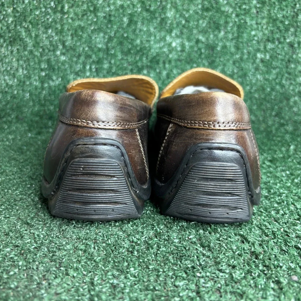 ECCO Classic Moc Vegetable Tanned Leather Slip On‎ Driving Loafer Brown Mens 7.5
